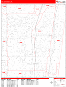 Delray Beach Digital Map Red Line Style